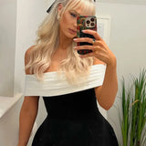 Sexy Mini Pary Dress Women Backless Big Bow off Shoulder Elegant Female Evening Drsses 2024 Fashion Club Lady Short Gown Robe