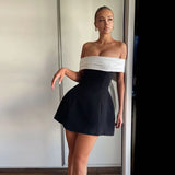 Sexy Mini Pary Dress Women Backless Big Bow off Shoulder Elegant Female Evening Drsses 2024 Fashion Club Lady Short Gown Robe